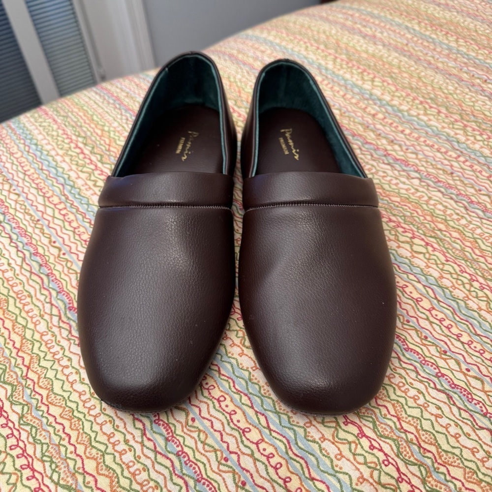 Pamir Men's Genuine Leather Slippers Memory Foam Insole Leather Outsole 10W